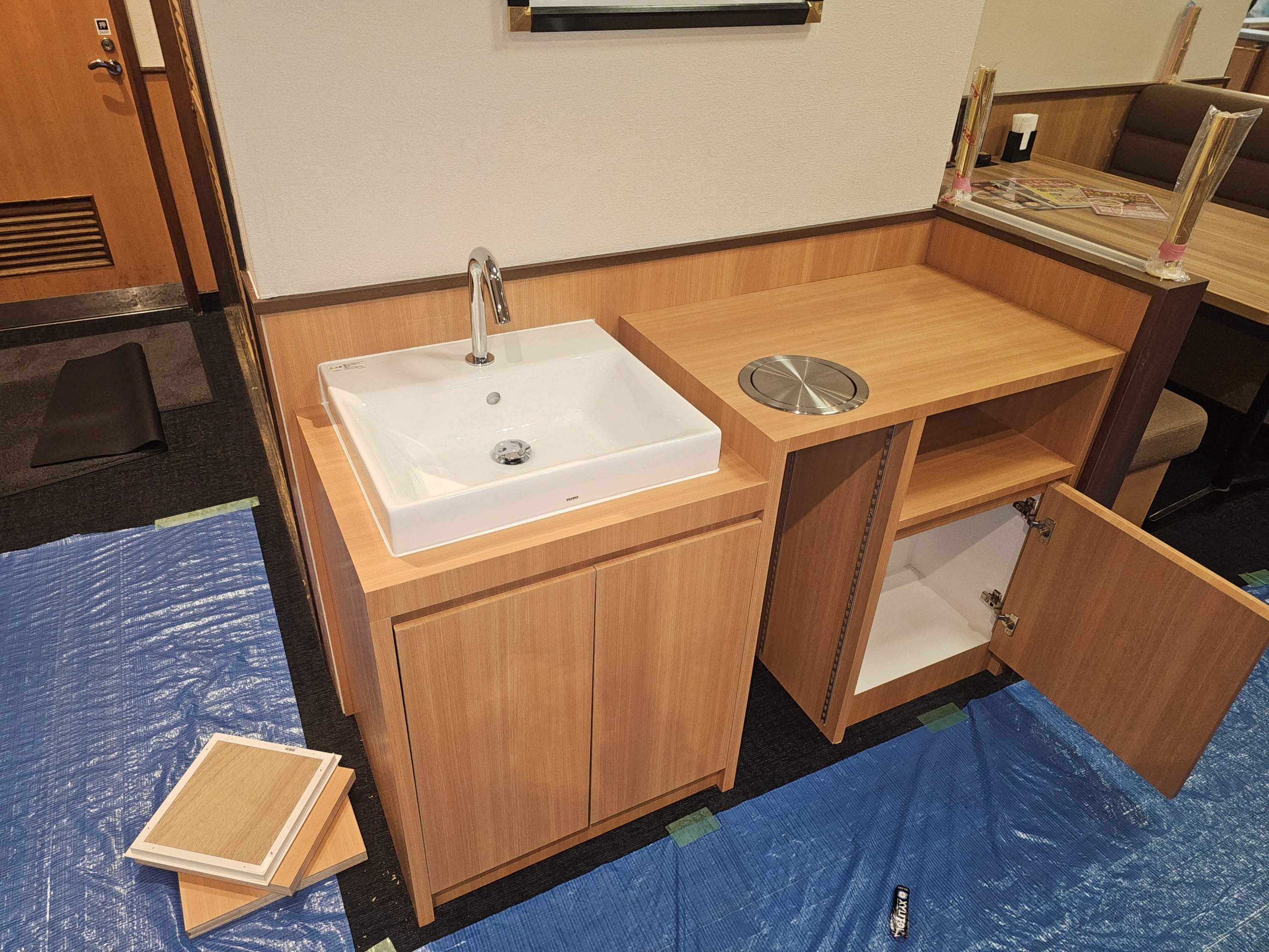 千葉柏松ヶ崎の飲食店手洗い家具交換で手洗い器交換工事